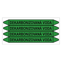 Značení potrubí, dekarbonizovaná voda,4 ks, 250 × 26 mm